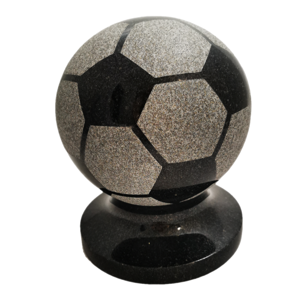 Fußball aus Granit (schwarz)